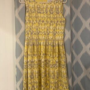 Calvin Klein Vibrant Yellow and Gray Dress